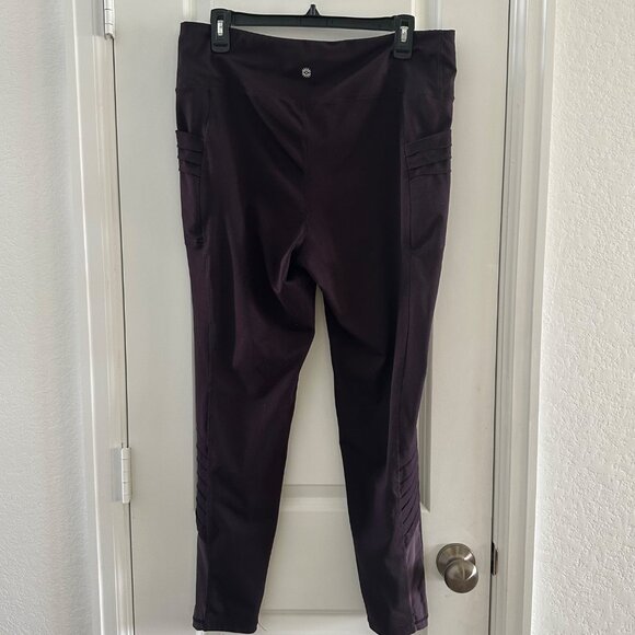 Tangerine Womens XXL Plum High-Waisted Leggings W/Ruched Side Details Stretchy F - Picture 2 of 10